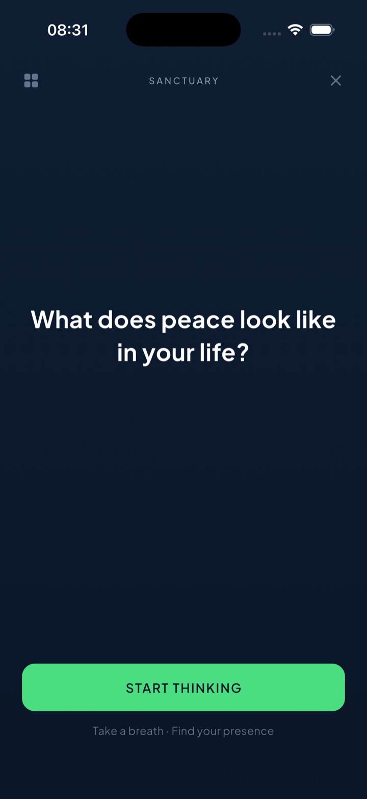 The Unscrol Mind Break screen inviting a one-minute reflection