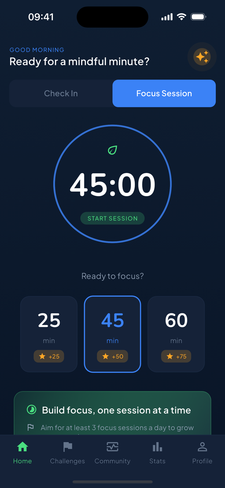 Unscrol focus session with blocked apps